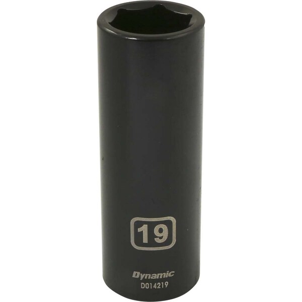 1/2" Drive Deep Socket, Black Phosphate, Tools 1/2" Drive 6 Point Metric, 19mm Deep Length